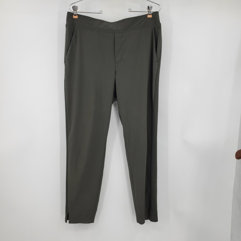 Athleta Brooklyn Ankle Pant 10 Grey Ribbed Side Panel 198671-11 Versatile Travel